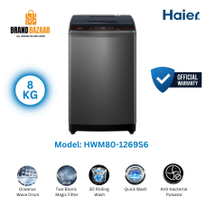 Haier 8Kg official Top Load Automatic Washing Machine (HWM80-1269S6)