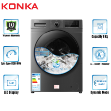 KONKA 8 KG Front Loading Washing Machine Inverter KG80-12B13 (8.0 KG)